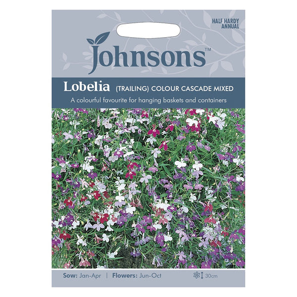 Johnsons Lobelia (Trailing) Colour Cascade Mixed Seeds - DeWaldens Garden Centre
