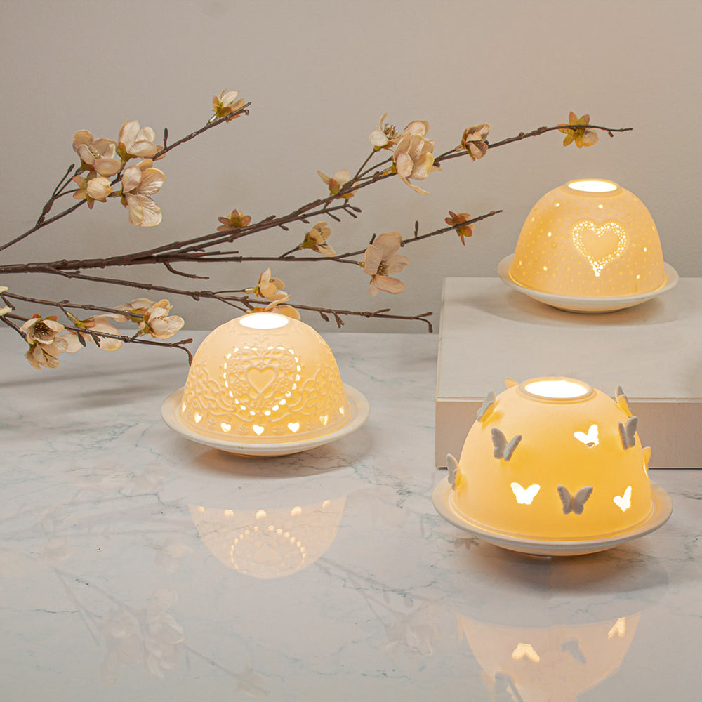 LightGlow Tealight Candle Holder 3" Dome & Plate DeWaldens Garden Centre