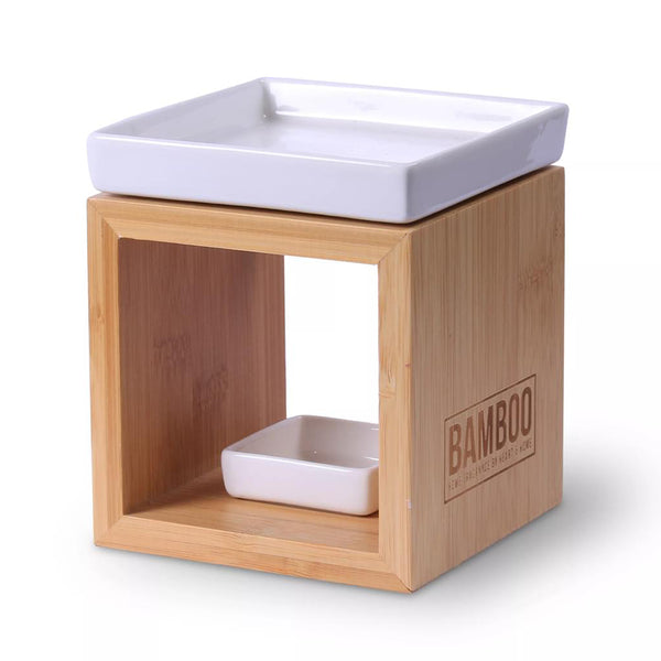 Bamboo Wax Melt Warmer (Light Wood) - DeWaldens Garden Centre