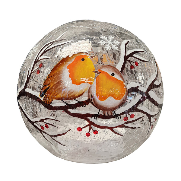 Straits LED Crackle Glass Ball - 15cm - DeWaldens Garden Centre