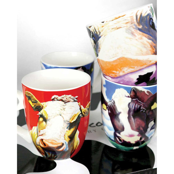 Eoin O'Connor Cows Set of 4 Mugs - DeWaldens Garden Centre