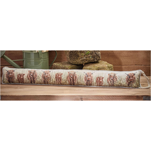 Dougal Highland Cow Draught Excluder (Velour Fabric) - DeWaldens Garden Centre
