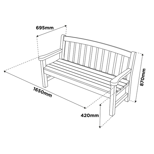 Appleton 3 Seater Bench - DeWaldens Garden Centre