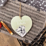 Dog Heart Hanger - All You Need (Green & Greyscale Ceramic) - DeWaldens Garden Centre