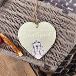 Dog Heart Hanger - All You Need (Green & Greyscale Ceramic) - DeWaldens Garden Centre