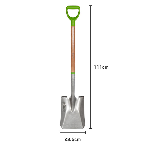 AMES Square Mouth Shovel - Carbon Steel - DeWaldens Garden Centre