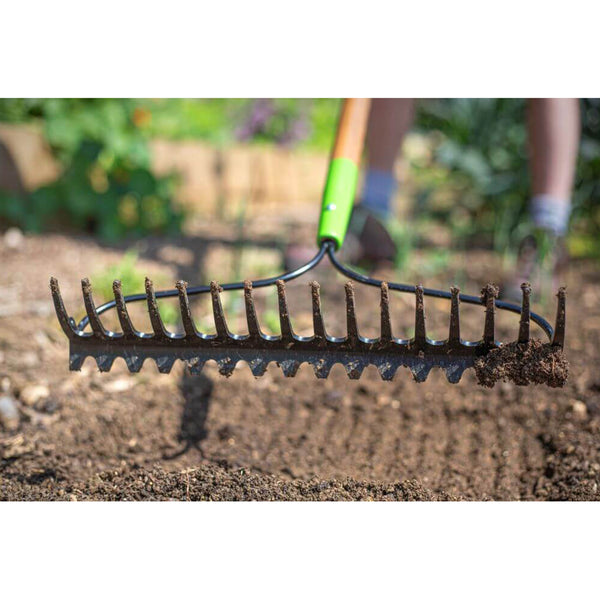 AMES Double Sided Soil Rake - Carbon Steel - DeWaldens Garden Centre