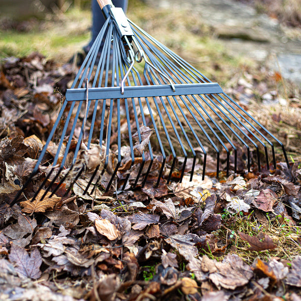 AMES Flat Tine Leaf Rake 24T - Carbon Steel - DeWaldens Garden Centre