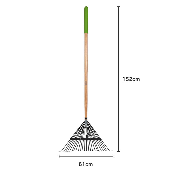 AMES Flat Tine Leaf Rake 24T - Carbon Steel - DeWaldens Garden Centre