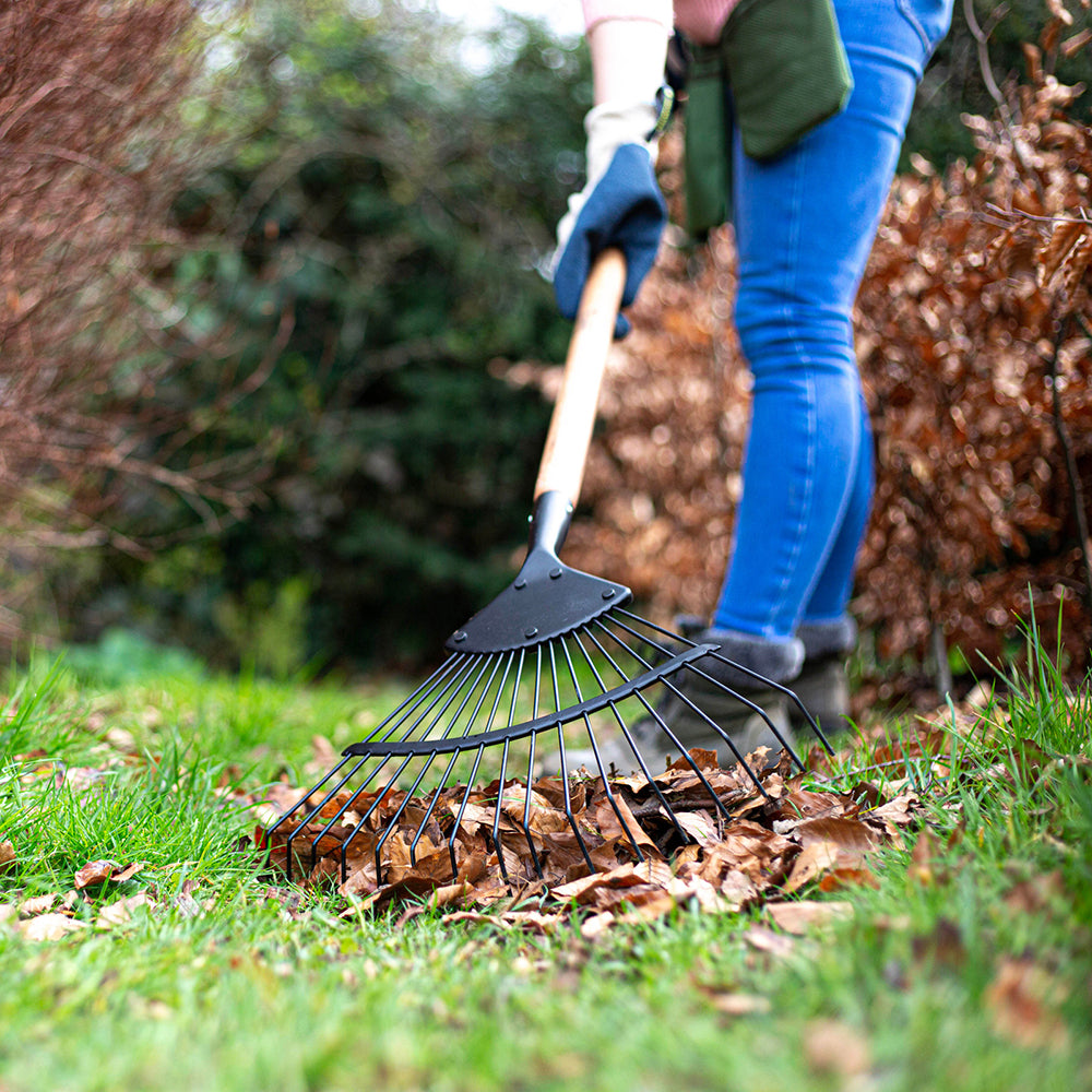Round Leaf Rake AMES Wire Leaf Rake 16T Round - Carbon Steel – DeWaldens Garden Centre