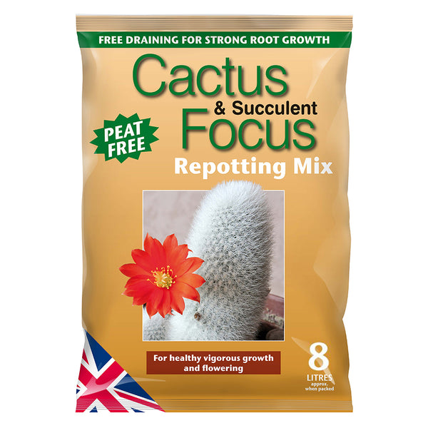 Cactus & Succulent Focus Repotting Mix Peat Free 8L - DeWaldens Garden Centre