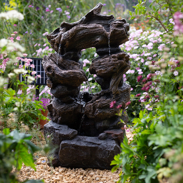 Easy Fountain Solar Day & Night Water Feature - Sherwood Falls - DeWaldens Garden Centre