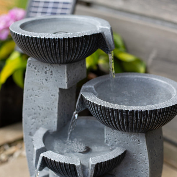 Easy Fountain Solar Day & Night Water Feature - Greek Columns - DeWaldens Garden Centre