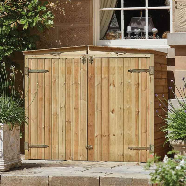 Woodshaw Double Wheelie Bin Store - DeWaldens Garden Centre