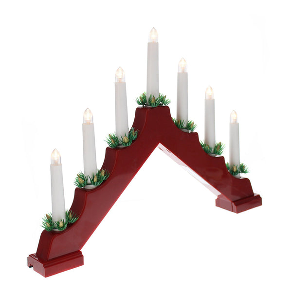 Festive Battery Operated Candle Bridge - 7 Candles - DeWaldens Garden Centre