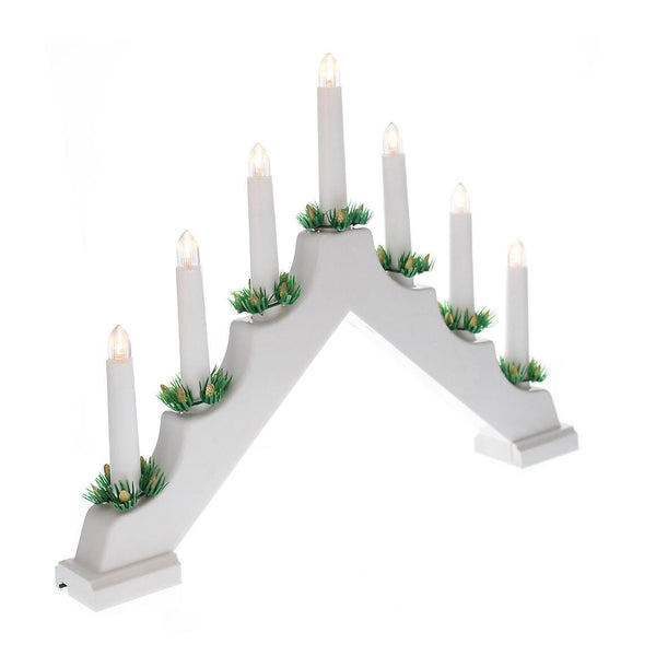 Festive Battery Operated Candle Bridge - 7 Candles - DeWaldens Garden Centre