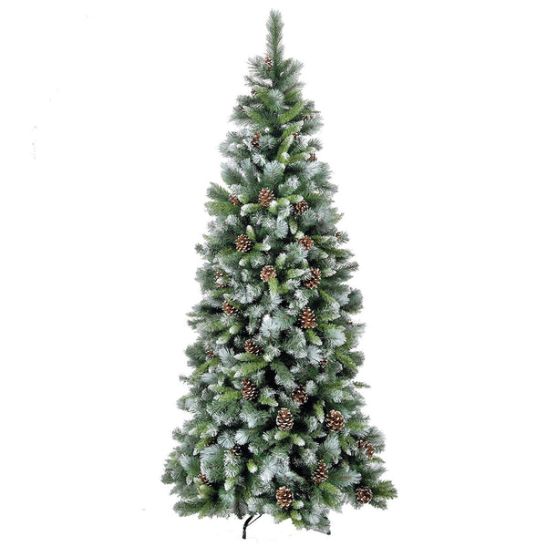 Frosted Glacier Christmas Tree with Pine Cones - DeWaldens Garden Centre