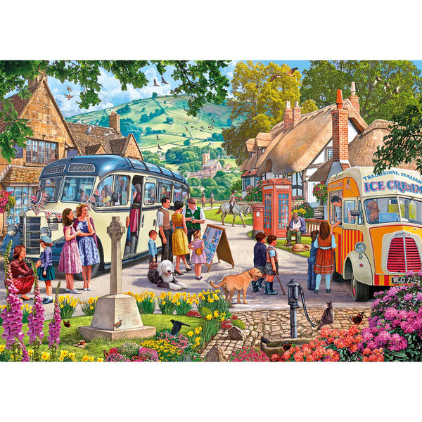 Gibsons 1000 Piece Jigsaw Puzzle - Boarding The Bus - DeWaldens Garden Centre