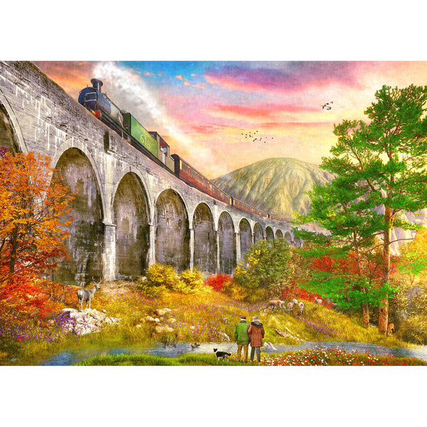 Gibsons 1000 Piece Jigsaw Puzzle - Crossing Glenfinnan Viaduct - DeWaldens Garden Centre