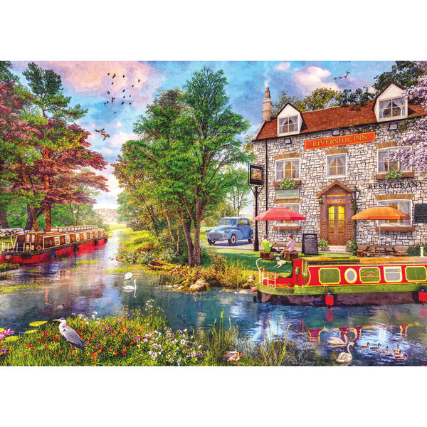 Gibsons 1000 Piece Jigsaw Puzzle - Riverside Inn - DeWaldens Garden Centre