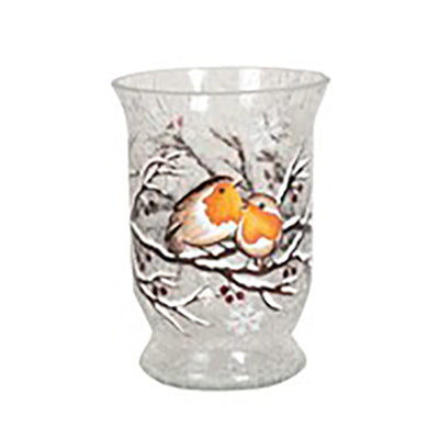 Straits Glass Painted Hurricane Tealight Holder 15cm - DeWaldens Garden Centre