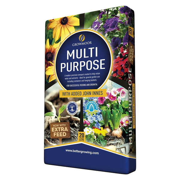 Growmoor Multi Purpose + John Innes Compost 20ltr - DeWaldens Garden Centre