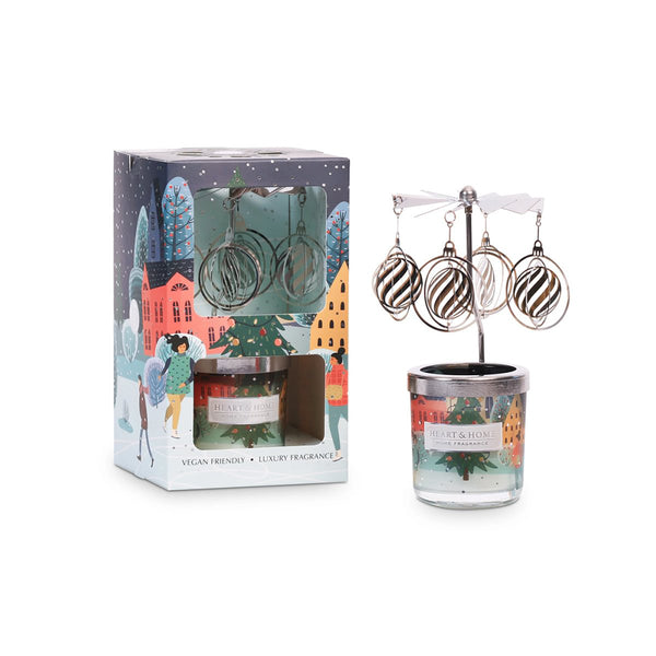 Heart & Home Winter Mini Candle & Carousel W25 - DeWaldens Garden Centre