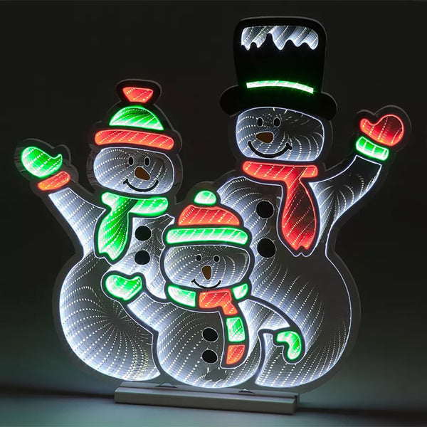 Snowtime 65cm Infinity Standing Snowmen Family Outdoor Decoration - DeWaldens Garden Centre