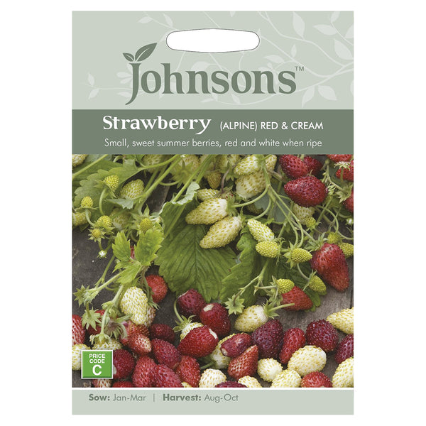 Johnsons Strawberry (Alpine) Red & Cream Seeds - DeWaldens Garden Centre