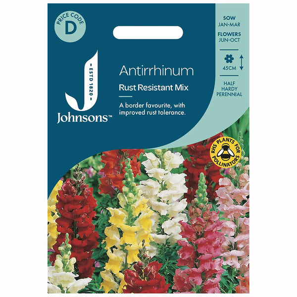 Johnsons Antirrhinum Rust Resistant Mixed Seeds - DeWaldens Garden Centre