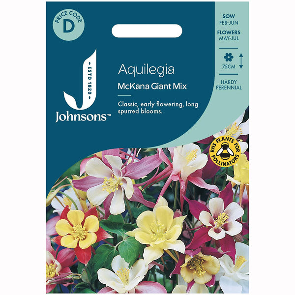 Johnsons Aquilegia Mckana Giant Mixed Seeds - DeWaldens Garden Centre