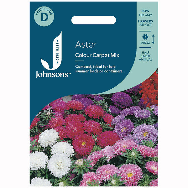 Johnsons Aster Colour Carpet Mixed Seeds - DeWaldens Garden Centre