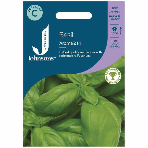 Johnsons Basil Aroma 2 F1 Seeds - DeWaldens Garden Centre