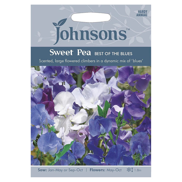 Johnsons Sweet Pea Best of The Blues Seeds - DeWaldens Garden Centre