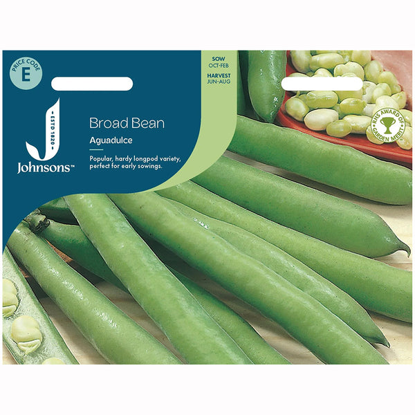 Johnsons Broad Bean Aguadulce Seeds - DeWaldens Garden Centre