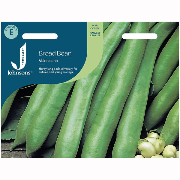 Johnsons Broad Bean Valenciana Seeds - DeWaldens Garden Centre