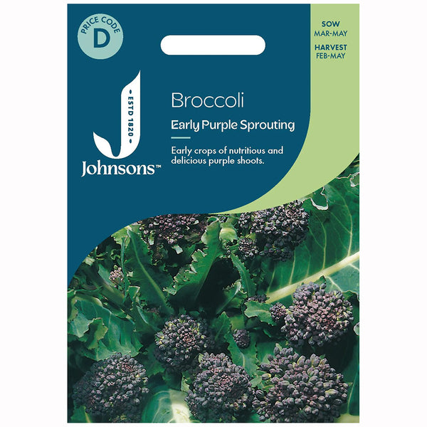 Johnsons Broccoli Early Purple Sprouting Seeds - DeWaldens Garden Centre