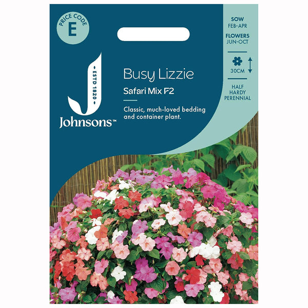 Johnsons Busy Lizzie Safari Mixed F2 Seeds - DeWaldens Garden Centre