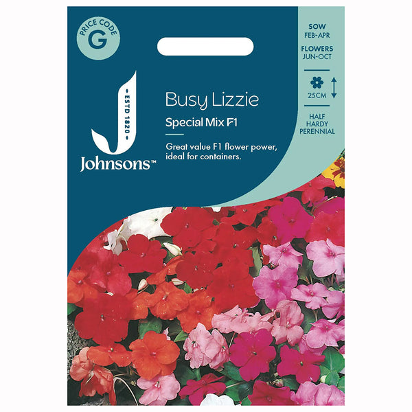 Johnsons Busy Lizzie Special Mixed F1 Seeds - DeWaldens Garden Centre
