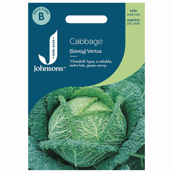 Johnsons Cabbage (Savoy) Vertus Seeds - DeWaldens Garden Centre