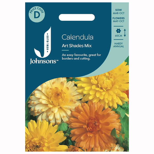 Johnsons Calendula Art Shades Mixed Seeds - DeWaldens Garden Centre