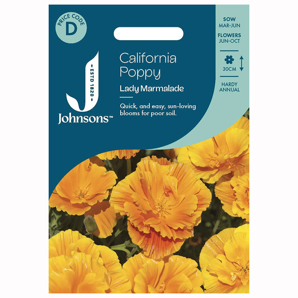 Johnsons California Poppy (Lady Marmalade) Seeds - DeWaldens Garden Centre