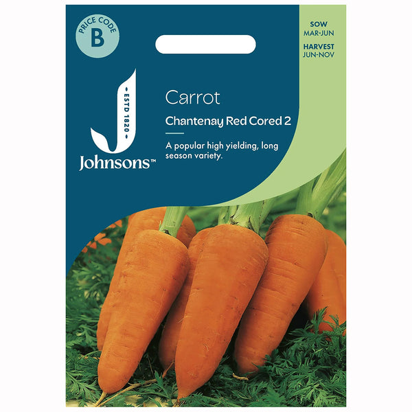Johnsons Carrot Chantenay Red Cored 2 Seeds - DeWaldens Garden Centre
