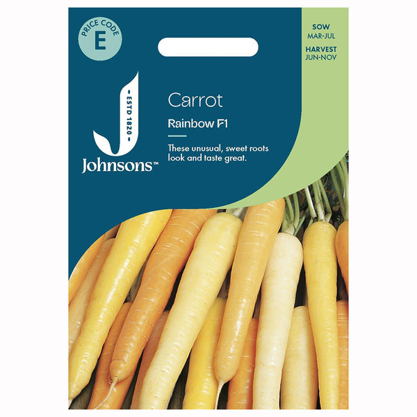 Johnsons Carrot Rainbow F1 Seeds - DeWaldens Garden Centre