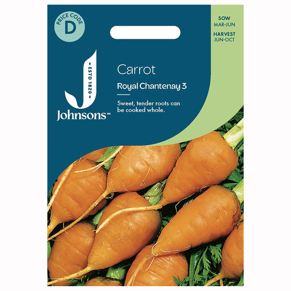 Johnsons Carrot Royal Chantenay 3 Seeds - DeWaldens Garden Centre