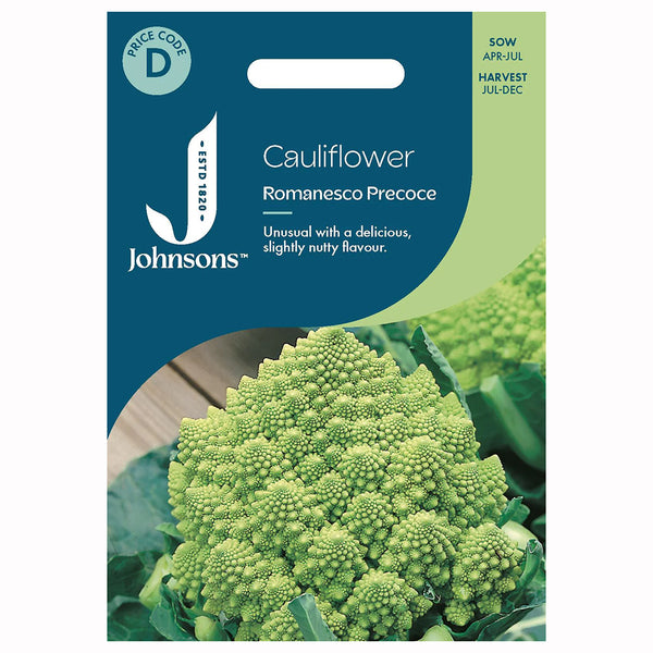 Johnsons Cauliflower Romanesco Precoce Seeds - DeWaldens Garden Centre