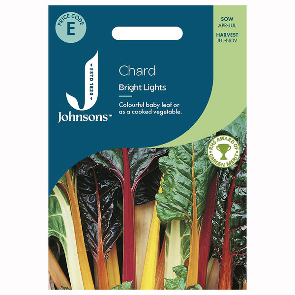 Johnsons Chard Bright Lights Seeds - DeWaldens Garden Centre