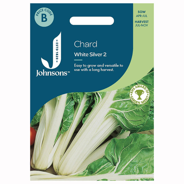Johnsons Chard White Silver 2 Seeds - DeWaldens Garden Centre