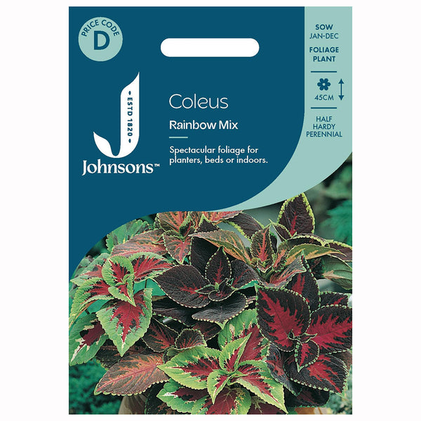 Johnsons Coleus Rainbow Mix Seeds - DeWaldens Garden Centre
