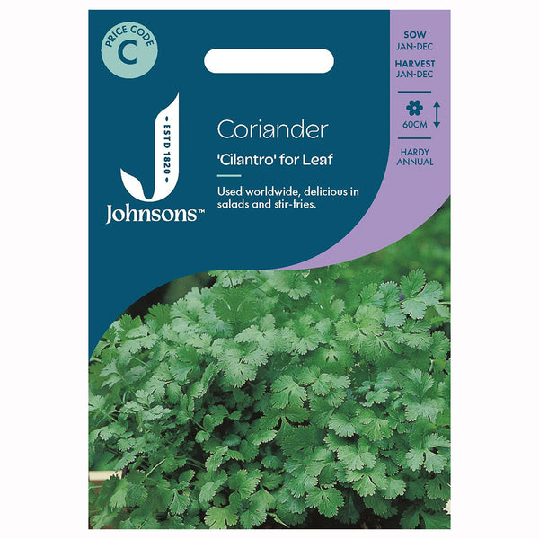 Johnsons Coriander Cilantro For Leaf Seeds - DeWaldens Garden Centre